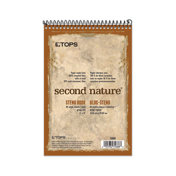 TOPS™ Second Nature Recycled Notepads, Gregg Rule, Brown Cover, 80 White 6 X 9 Sheets freeshipping - TVN Wholesale